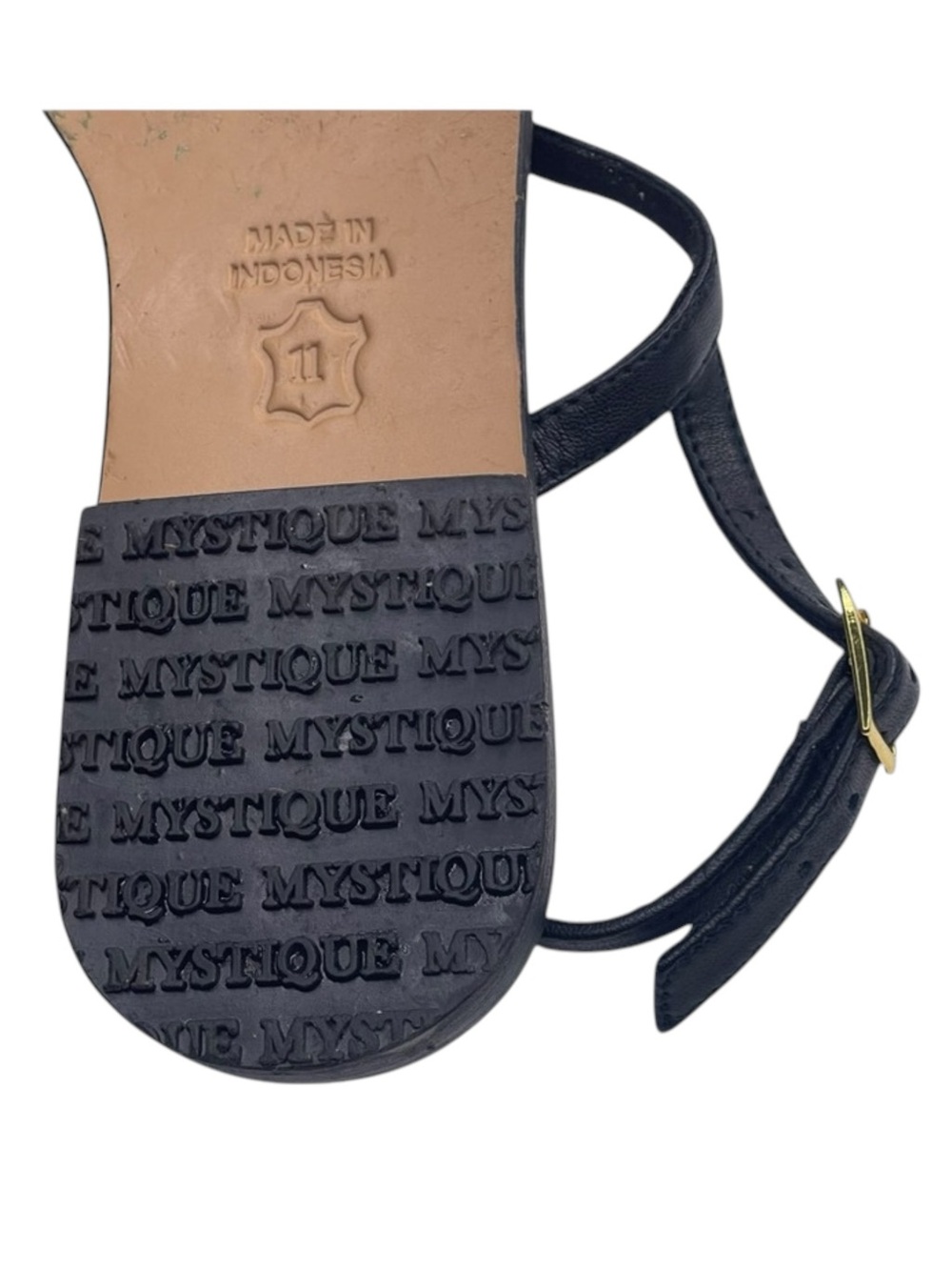 Mystique x Stephanie Gottlieb 𞠬 Liza Pearl Bow Flat Sandals 𞠬 Black Leather 𞠬 - Picture 11 of 16